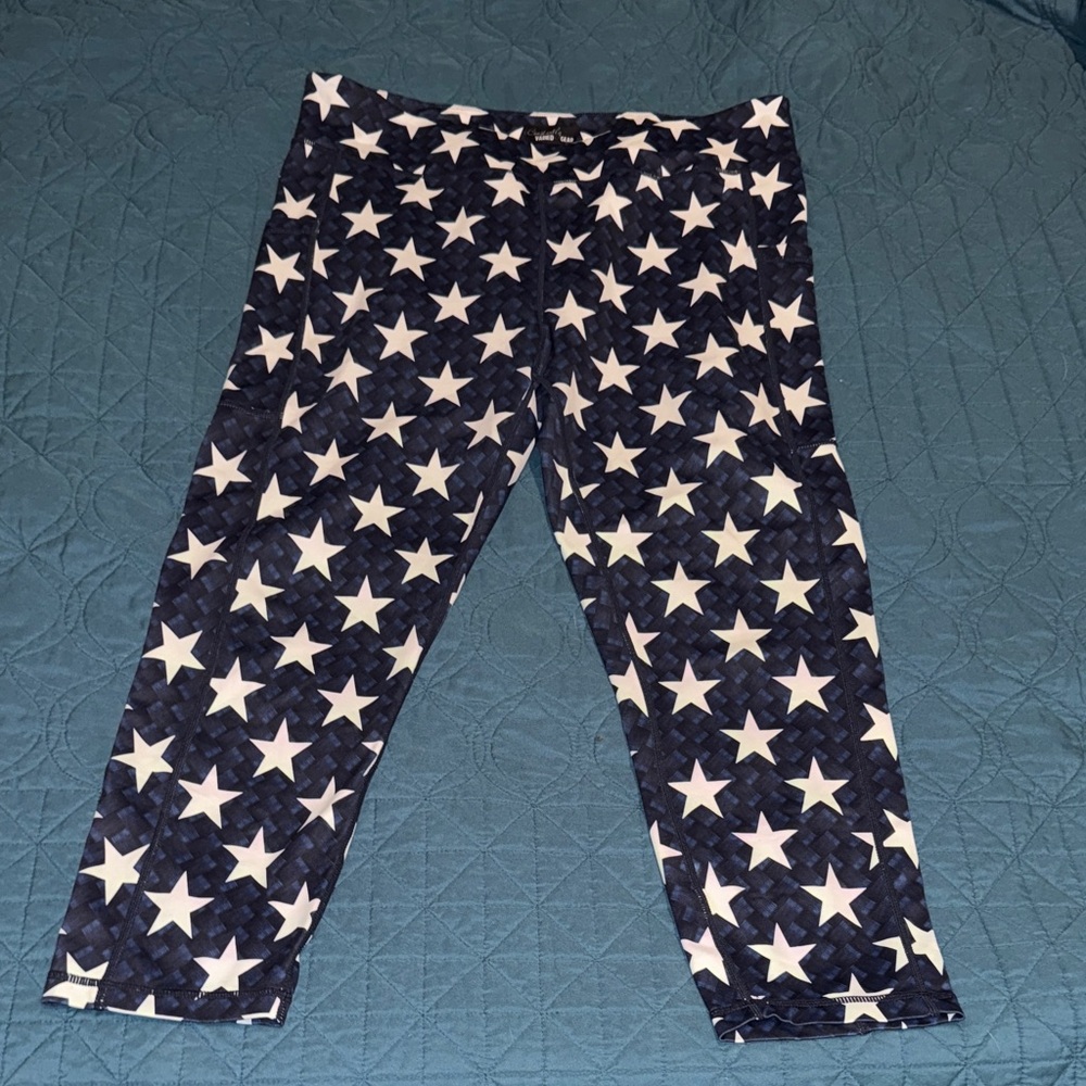 Constantly Varied Gear Navy and White Star Cropped Leggings